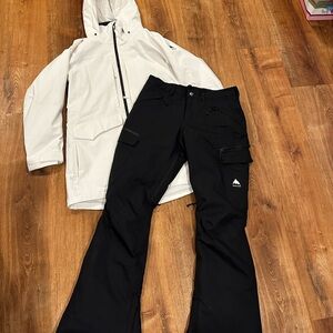 *BURTON* White Jacket and Black Pants Set